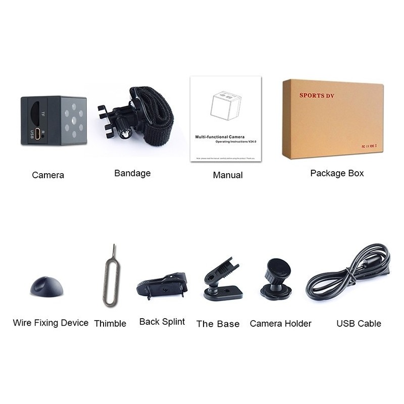 Mini Full HD camera with IR motion detection  2h