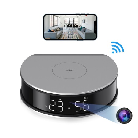 Full HD WLAN Kamera im Wecker mit Induktionsladefunktion